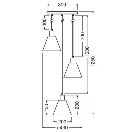 Ledvance - Lühter DECOR RAFFIA 3xE27/15W/230V Palmi niin