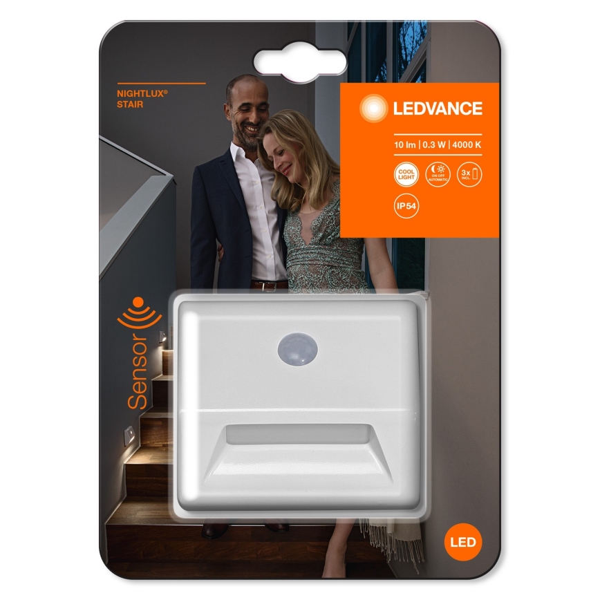 Ledvance - LED trepivalgusti anduriga NIGHTLUX LED/0,25W/3xAAA IP54