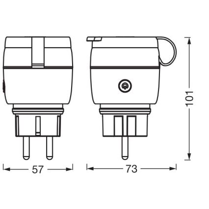 Ledvance - Nutikas väli pistik SMART+ 3680W/230V/Tüüp F/SCHUKO 16A IP44 must