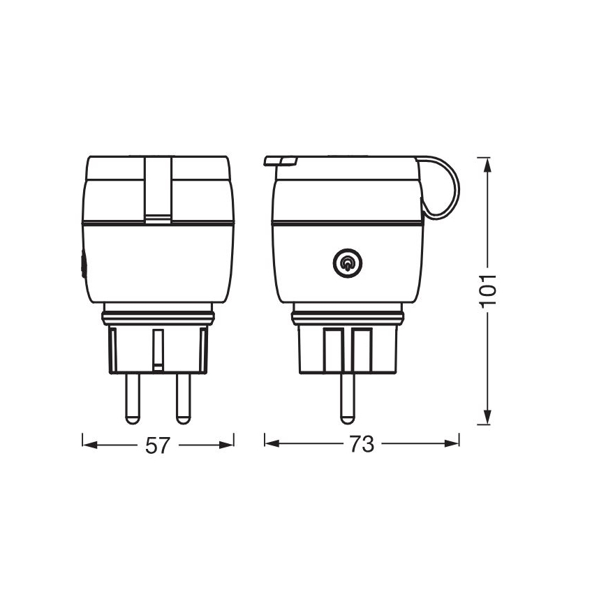 Ledvance - Nutikas väli pistik SMART+ 3680W/230V/Tüüp F/SCHUKO 16A IP44 must