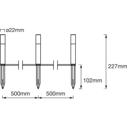 Ledvance - PIKENDUSKOMPLEKT 3 x LED RGBW Välivalgusti SMART 3xLED/1,9W/230V Wi-Fi