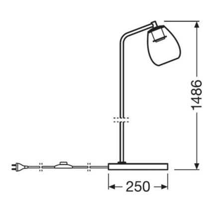 Ledvance - Põrandalamp CONE 1xE27/40W/230V