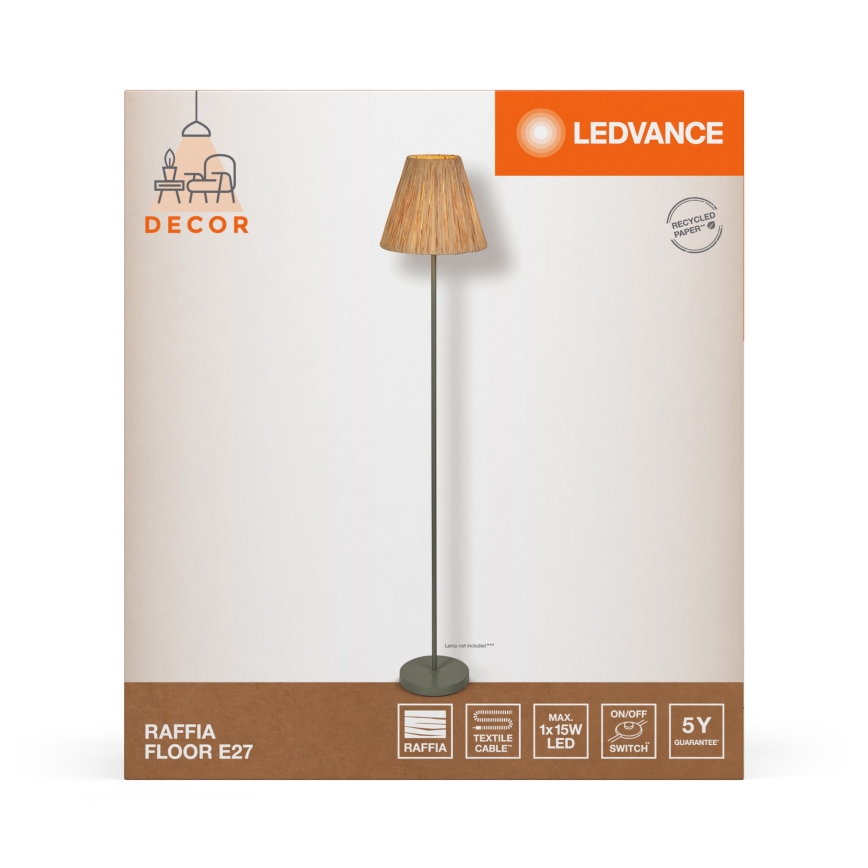 Ledvance - Põrandalamp DECOR RAFFIA 1xE27/15W/230V Palmi niin