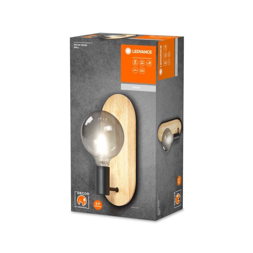 Ledvance - Seinavalgusti DECOR WOOD 1xE27/8W/230V