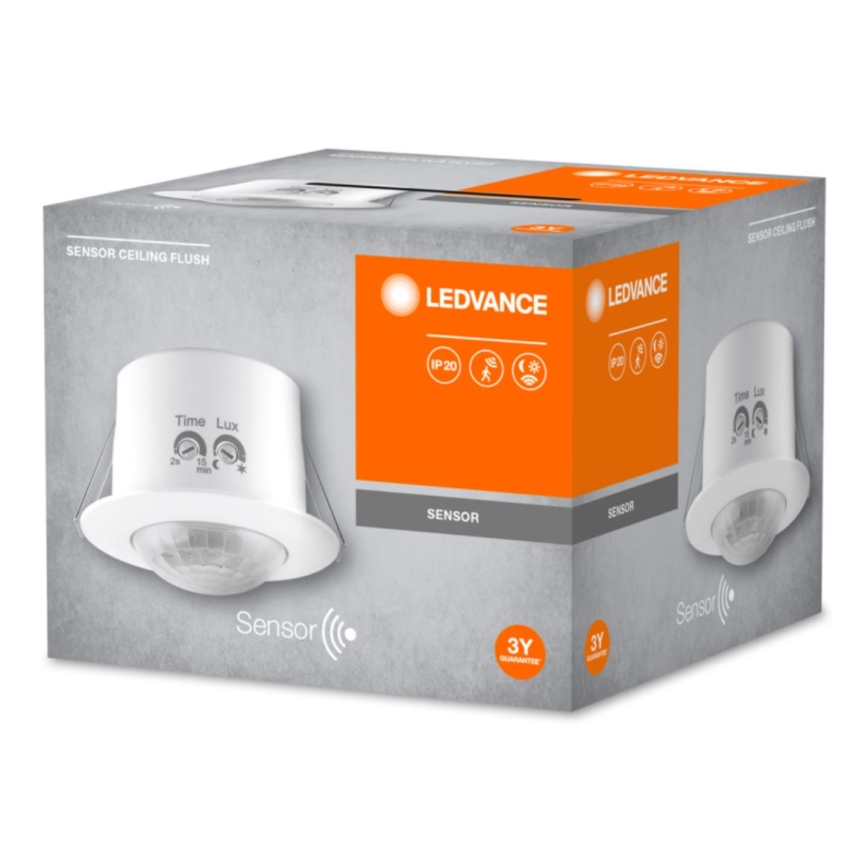 Ledvance - Süvistatav infrapuna liikumisandur FLUSH 230V valge