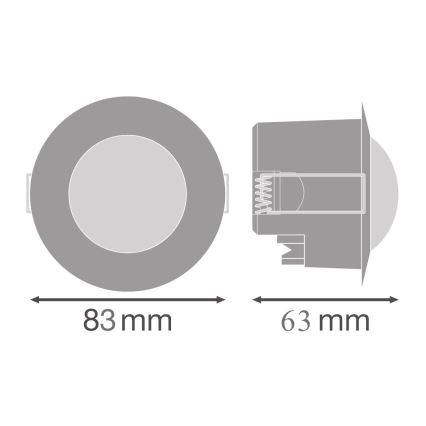 Ledvance - Süvistatav infrapuna liikumisandur FLUSH 230V valge