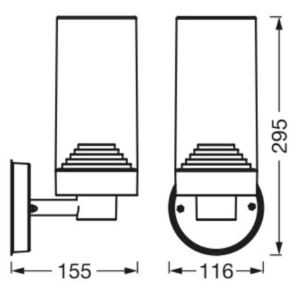 Ledvance - Väli seinavalgusti AMBER 1xE27/20W/230V IP44