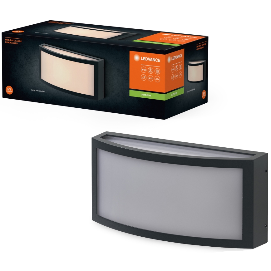 Ledvance - Väli seinavalgusti CUADRA 1xE27/40W/230V IP65