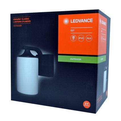 Ledvance - Väli seinavalgusti CYLINDER 1xE27/60W/230V IP43 must