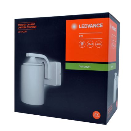 Ledvance - Väli seinavalgusti CYLINDER 1xE27/60W/230V IP43 valge