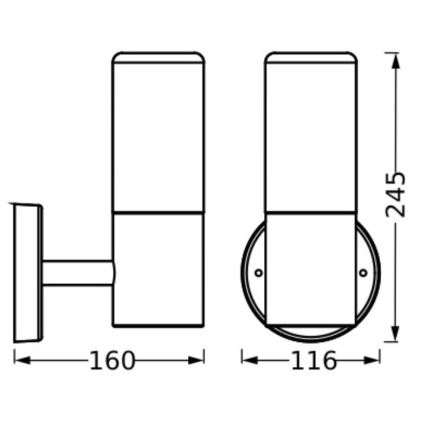 Ledvance - Väli seinavalgusti FIGO CYLINDER 1xE27/20W/230V IP44