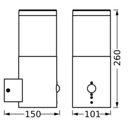 Ledvance - Väli seinavalgusti koos anduriga EBRO 1xE27/20W/230V IP44