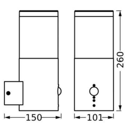 Ledvance - Väli seinavalgusti koos anduriga EBRO 1xE27/20W/230V IP44