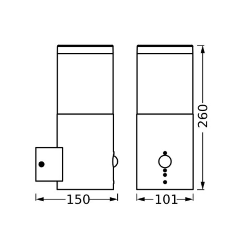 Ledvance - Väli seinavalgusti koos anduriga EBRO 1xE27/20W/230V IP44