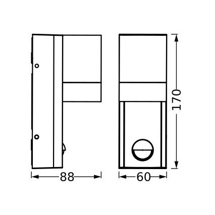 Ledvance - Väli seinavalgusti koos anduriga ISIDOR 1xGU10/35W/230V IP65