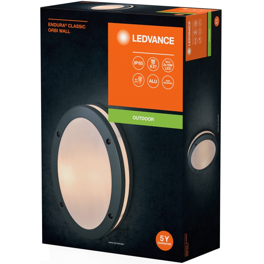 Ledvance - Väli seinavalgusti ORBI 2xE27/18W/230V IP65