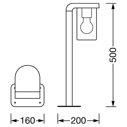 Ledvance - Välivalgusti CASCADE 1xE27/25W/230V IP44 50 cm