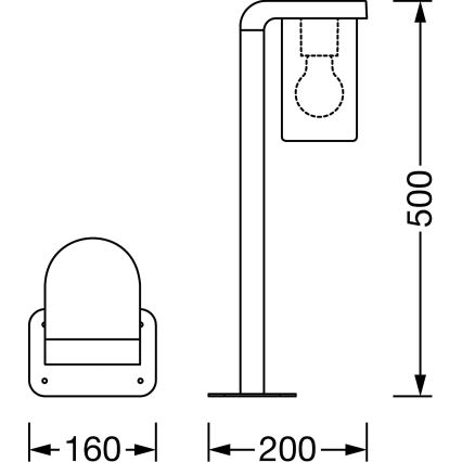 Ledvance - Välivalgusti CASCADE 1xE27/25W/230V IP44 50 cm