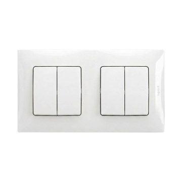 Legrand - 2x topelt seerialüliti nr 5 koos NILOE raamiga, valge
