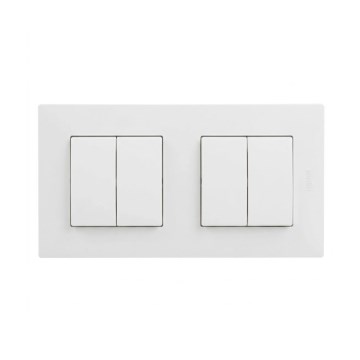 Legrand - 2x topeltseerialüliti nr 5 raamiga NILOE STEP valge