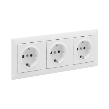 Legrand - 3-kohaline SCHUKO seinapistikupesa raamiga SUNO 250V valge