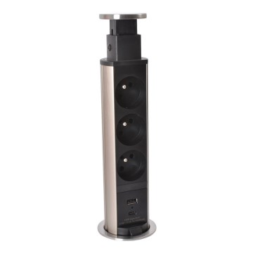 Legrand 654970 - Pistiktorn lauale 3x230V + USB-A + USB-C