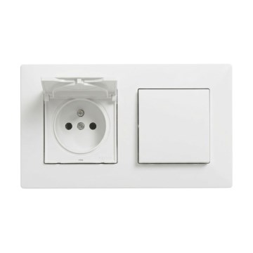 Legrand - Kodune pistikupesa ja ühepoolne lüliti nr 1 raamiga NILOE STEP 250V valge