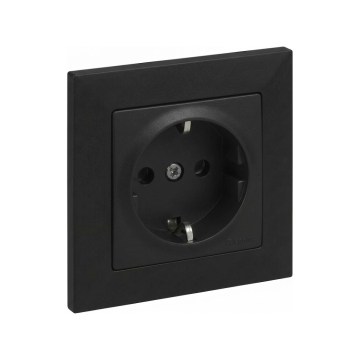 Legrand - Kodune SCHUKO pistikupesa raamiga SUNO 250V must