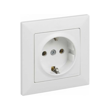 Legrand - kodune SCHUKO-pistikupesa SUNO raamiga, 250 V, valge