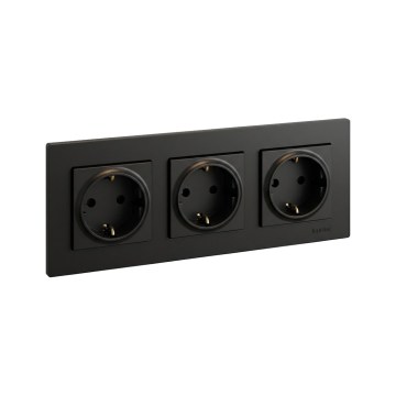 Legrand - kolmekohaline SCHUKO pistikupesa NILOE STEP 250V must