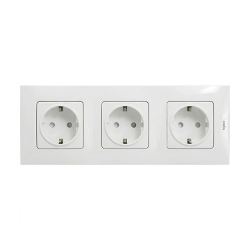 Legrand - kolmik SCHUKO seinapistikupesa NILOE raamiga 250V valge