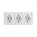 Legrand - kolmikpistikupesa SCHUKO raamiga NILOE STEP 250V valge