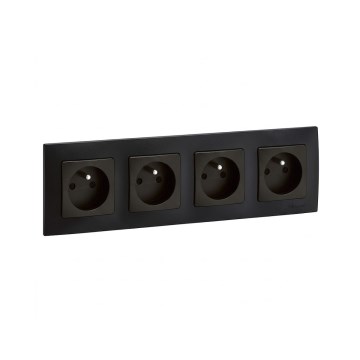 Legrand - neljakordne pistikupesa raamiga NILOE 250 V must