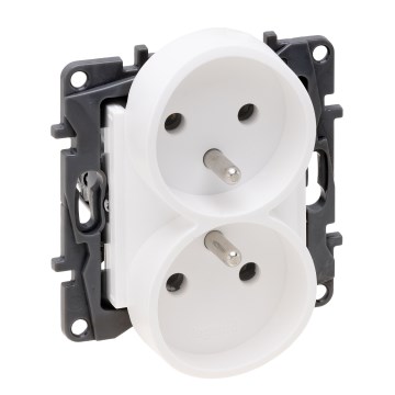 Legrand - Raamita kodune topeltpistikupesa NILOE STEP 250V valge