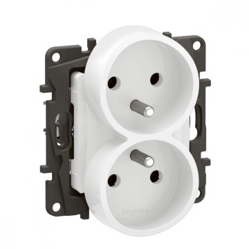 Legrand - Raamita topelt kodune pistikupesa NILOE 250V valge