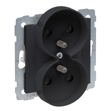 Legrand - Topelt kodune pistikupesa ilma raami SUNO 250V must