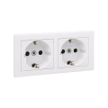 Legrand - Topelt kodune SCHUKO pistikupesa raamiga SUNO 250V valge