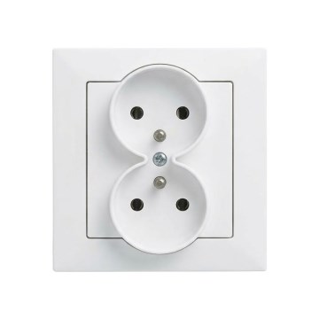 Legrand - Topelt seinapistikupesa raamiga SUNO 250V valge