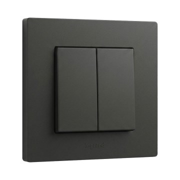 Legrand - Topelt trepi lüliti NILOE STEP raamiga nr 6+6, must