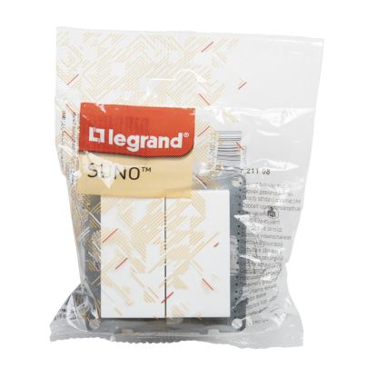 Legrand - Topelt trepi lüliti nr. 6+6 raamita SUNO valge