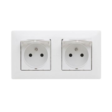 Legrand - Topelt välipistikupesa koduseks kasutamiseks raamiga NILOE STEP 250V IP44 valge