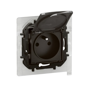 Legrand - Väljas kasutatav kodune pistikupesa ilma raamita NILOE 250V IP44 must