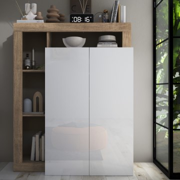 LENOR kapp valge/hele tamm