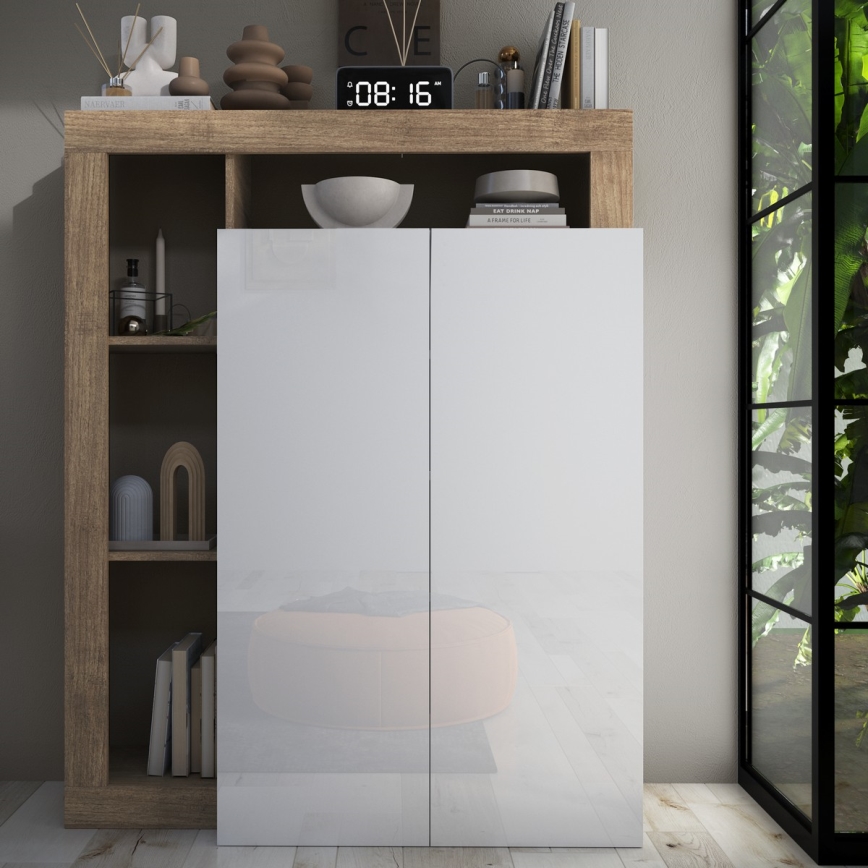 LENOR kapp valge/hele tamm