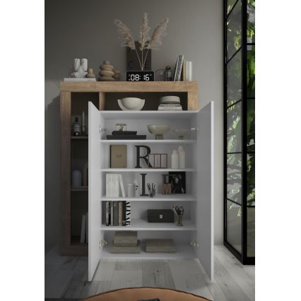 LENOR kapp valge/hele tamm