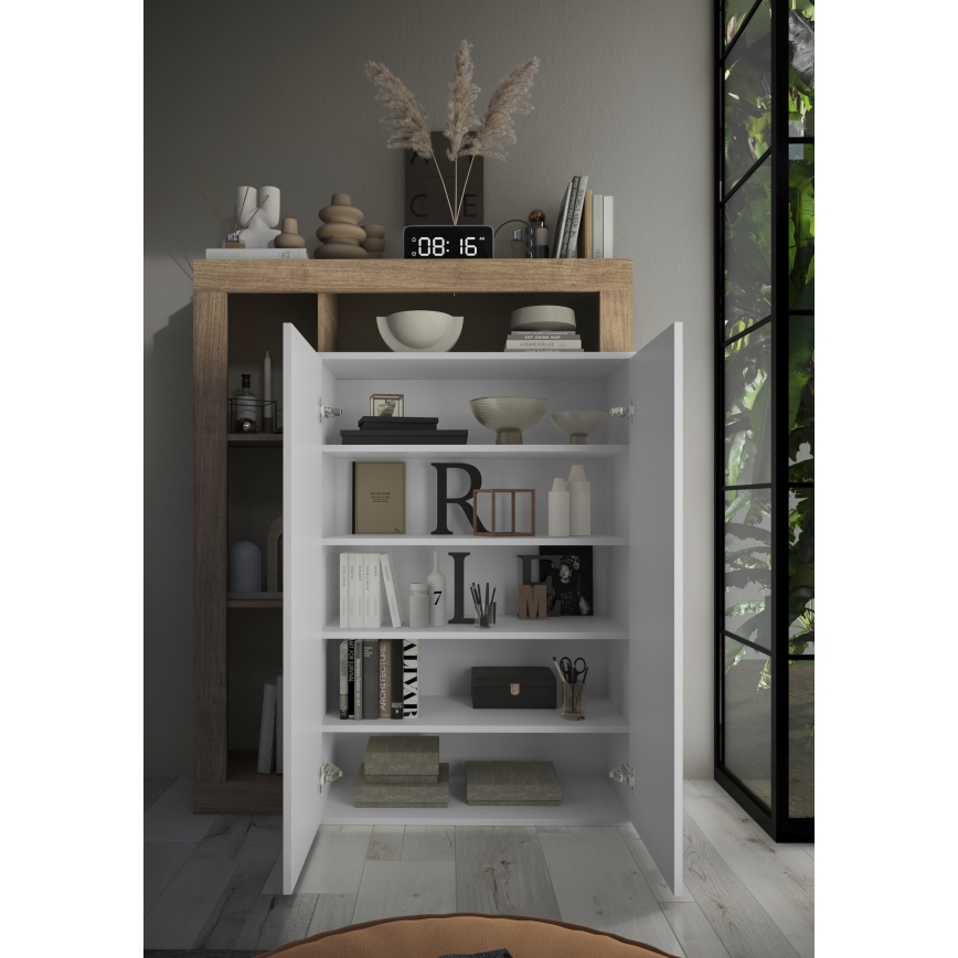 LENOR kapp valge/hele tamm