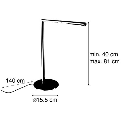 Leuchten Direkt 11011-55 - LED Hämardatav laualamp DAWDA LED/4,8W/230V