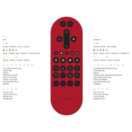 Leuchten Direkt 11212-16 - LED RGBW Hämardatav põrandalamp NAOMI LED/10W/230V 2700-5000K Wi-Fi TUYA + kaugjuhtimispult