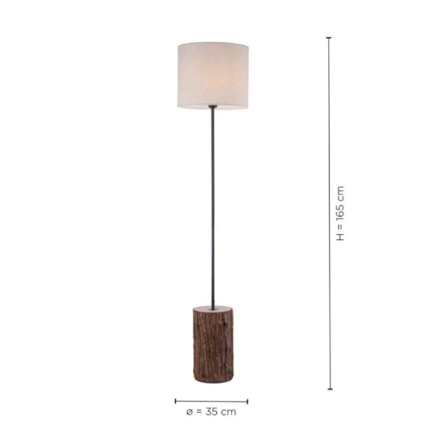 Leuchten Direkt 11234-79 - Põrandalamp BARK 1xE27/40W/230V puit