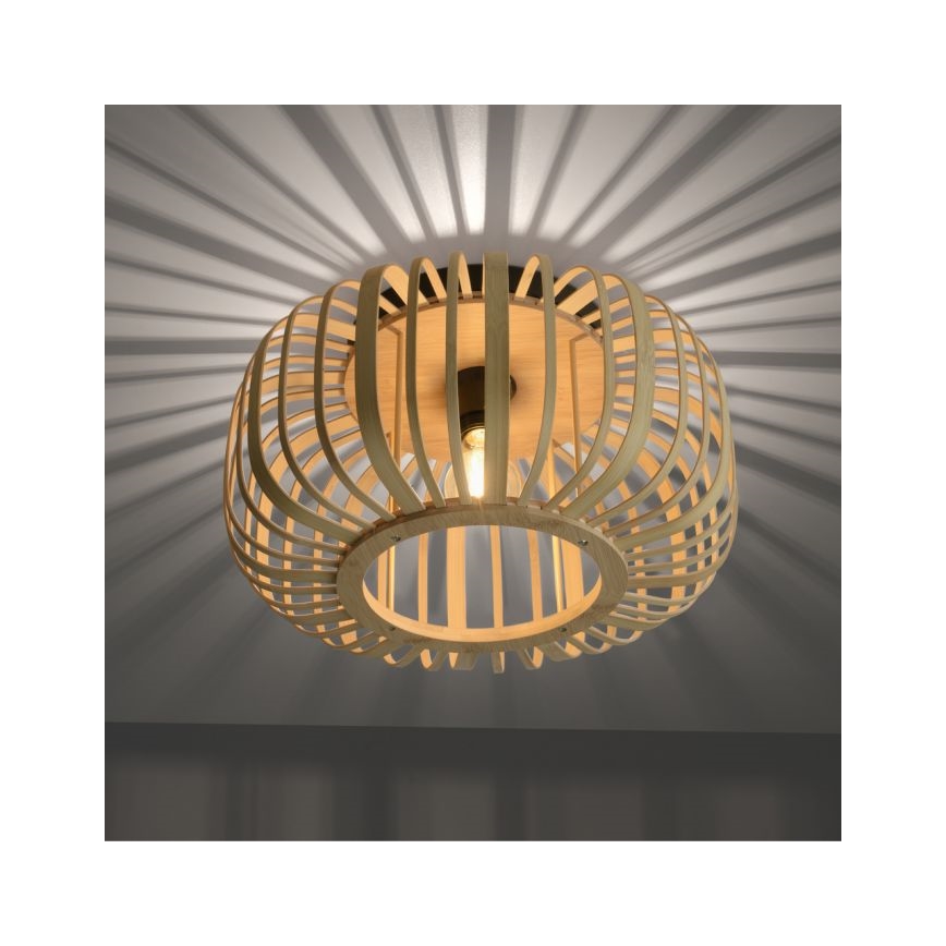 Leuchten Direkt 11412-79 - Pinnale kinnitatav lühter RACOON 1xE27/40W/230V d. 40 cm bambus